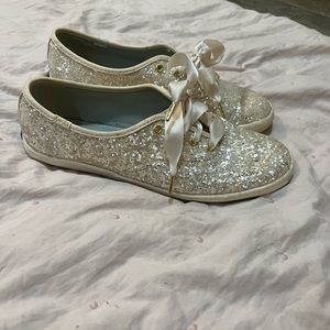 Glittery white keds
